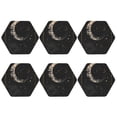 thumbnail image 2 of Honeii Abstract Starry Sky Moon Print Leather Coaster Set of 6, Ideal for Safeguarding Your Furniture from Drinks Spills and Effortless Cleanup,Hexagon, 2 of 7
