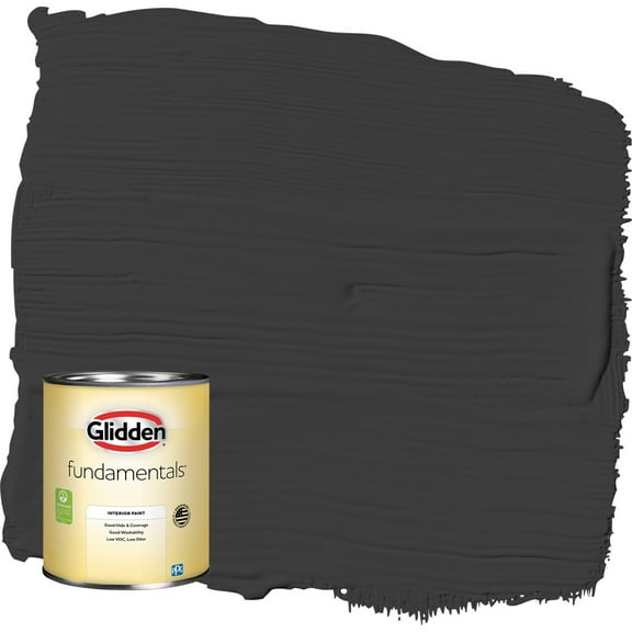 Glidden Fundamentals Grab-N-Go Black Semi-Gloss Interior Paint, 1 Quart
