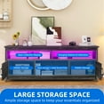 thumbnail image 3 of Uforic Farmhouse LED TV Stand with Power Outlet, Media Entertainment Center Console for 75 Inch TV, Dark Gray, 3 of 9