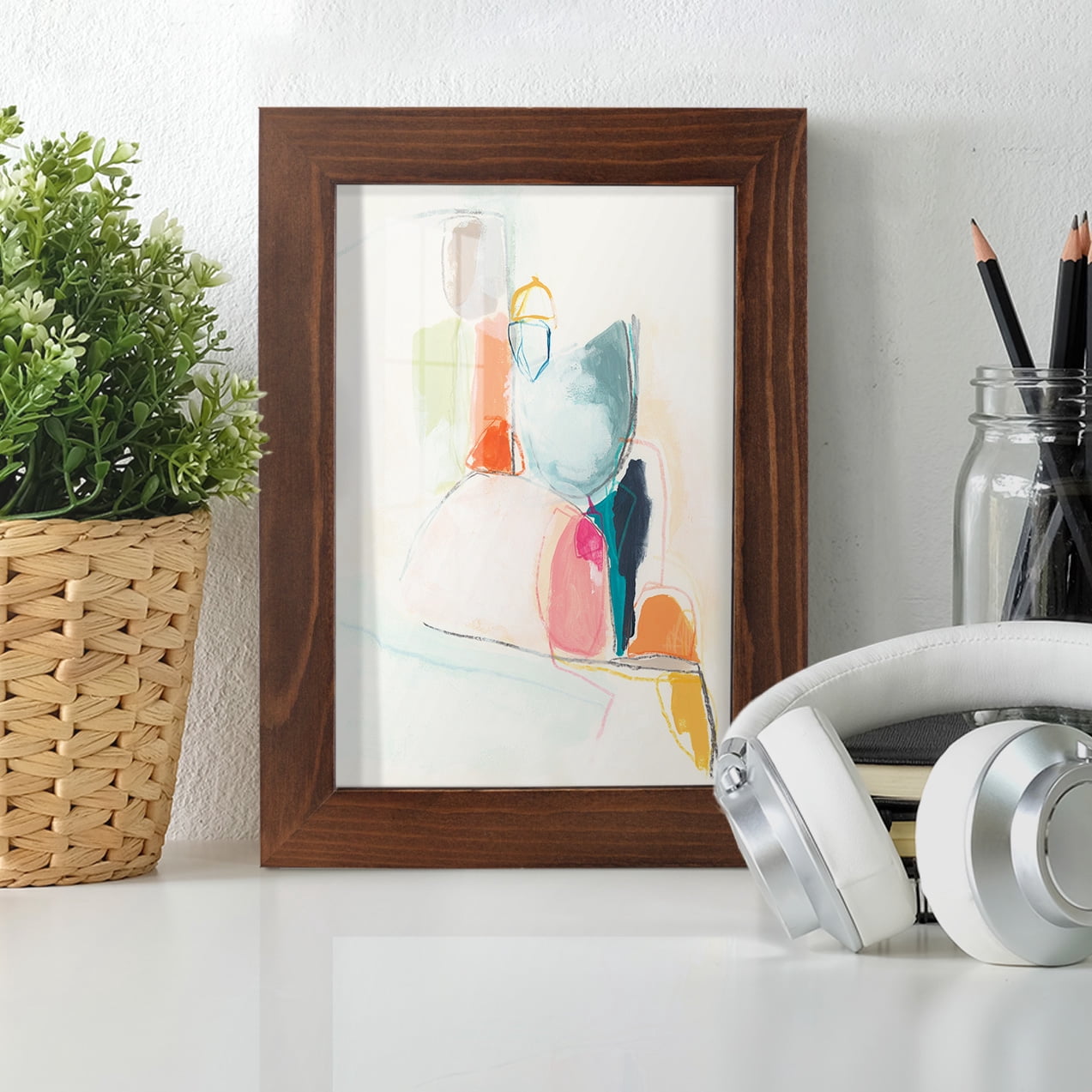 Factotum I -Framed Print w/glass-Chestnut