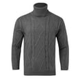 thumbnail image 5 of FAOWME Men Knitted Sweater Long Sleeve Turtleneck Solid Color Fashion Comfortable Warm Loose Pullover Top For Autumn Winter Daily Wear Gy1 S, 5 of 5