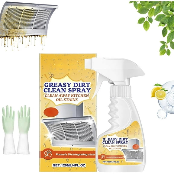 2025 New Greasy Dirt Clean Spray, Multifunctional Powerful Kitchen Foam Cleaner, Fast Foaming and Stain Removing,Heavy-Duty Kitchen Oil Stain Sprays, All-Purpose Cleaning Foam (1PC)