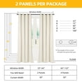 thumbnail image 7 of Full Blackout Curtains for Bedroom & Living Room, Grommet Drapes, Thermal Insulated Textured Blackout Curtains 2 Panels Set, W50" x L96", Cream, 7 of 7