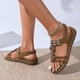 thumbnail image 2 of Bmisegm 2024 Bohemian Flower Rhinestone Women's Sandals Round Toe Casual Plus Size Women's Shoes Travel Beach Sandals Womens Sandals Summer Coffee 8, 2 of 9