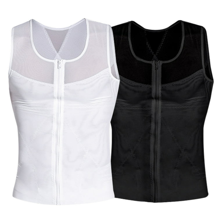 Odeerbi Summer Cropped Vest for Men Corset Tank Tops Bandage Tight Body  Shaper Underwear Black 