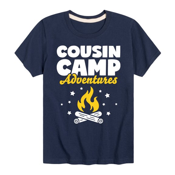Instant Message - Camping - Cousin Camp Adventures - Toddler & Youth Short Sleeve Graphic T-Shirt
