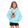 thumbnail image 5 of Rggeeun Girls Sweatshirt Cat Hoodie with Pouch Long Sleeve Tops Cat Carrier Soft Pullover with Pockets Outdoor Activities,Blue,3-4 Years, 5 of 7