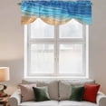 thumbnail image 3 of Abstract Blue Tie Up Valances Curtain, Adjustable Kitchen Ocean Beach Waves Lines Gradient Valances for Windows Decor, Rod Pocket Short Curtains Set for Bedroom/Bathroom, 42"x12", 3 of 9