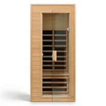KUNSANA 1 Person Far Infrared Sauna Room Hemlock Wooden Cabinet Detox Therapy 1290W