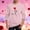 Pink, variant on LJEFF Men's Valentine's Day Long-Sleeve Shirt, Crew Neck Heart Print Casual Regular Fit Men's Tees White