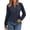 Navy, variant on XYAIYT Women Knitted Blouses Round Neck Lace Long Sleeve Tops Casual Loose Button Down Shirts Dressy Casual