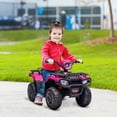 thumbnail image 2 of Aosom VTT 4 Roues 12 V pour Enfants avec Musique, Lumières DEL, Pneus à Bande de Roulement, Rose, 2 of 10