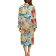 thumbnail image 3 of FKELYI Colorful Buttefly Print Zip-Up Front Nightwear Dress Long Sleeve Bathrobes Women Soft Nightgowns Crew Neck Sleepwear Dress with 2 Pockets Fall Winter Loungewear, 4XL, 3 of 6