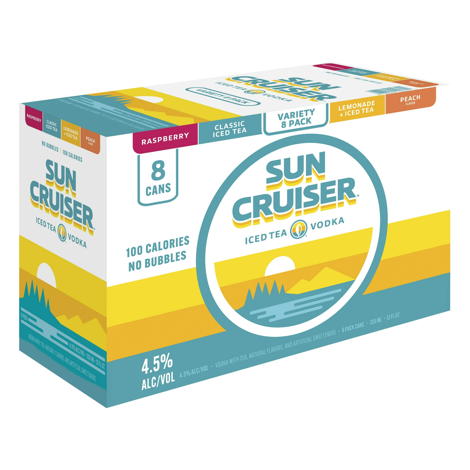 Sun Cruiser Iced Tea Vodka Variety, 8 pack, 12 fl. oz. Aluminum Cans, 4.5% ABV