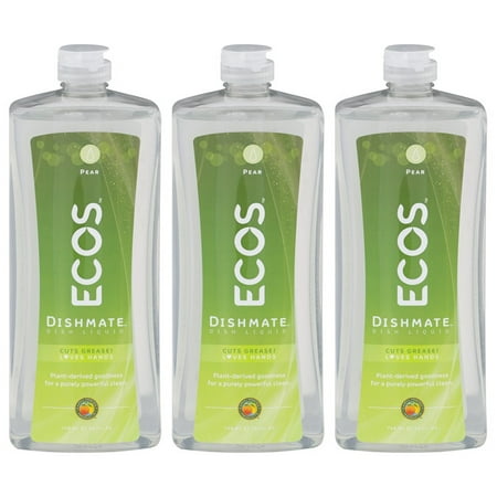 (3 Pack) ECOS Dishmate Dish Liquid, Pear, 25 fl