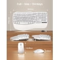 thumbnail image 3 of Ergonomic Wireless Keyboard and Mouse Combo, 2.4G Full Size Wave Keyboard with Cushioned Palm Rest, 3 DPI Adjustable Mouse, USB-A & C Compatible with Computer, Laptop, Mac & Tablet, 3 of 8
