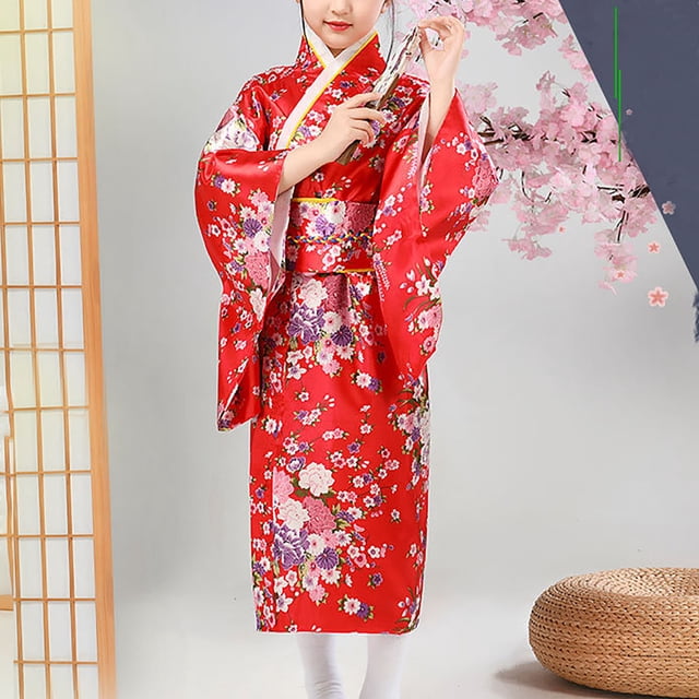 EGNMCR Kimono Traditionnel pour Filles Mode, Cardigan à Impression Améliorée, Pyjama, Robe de Soirée, Ensemble Kimono pour Serveuse