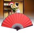 thumbnail image 3 of 10 Inch Folding Fan Wedding Decoration Dance Gift Craft Paper Fan (Red), 3 of 9