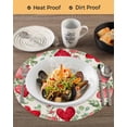 thumbnail image 3 of 15 Inch Round Placemats Set of 6, Valentine's Day Love Heart Non Slip Heat Insulation PP Table Mats, Rustic Eucalyptus Love Heart Washable Place Mats for Kitchen Dining Party Table Decor, 3 of 7