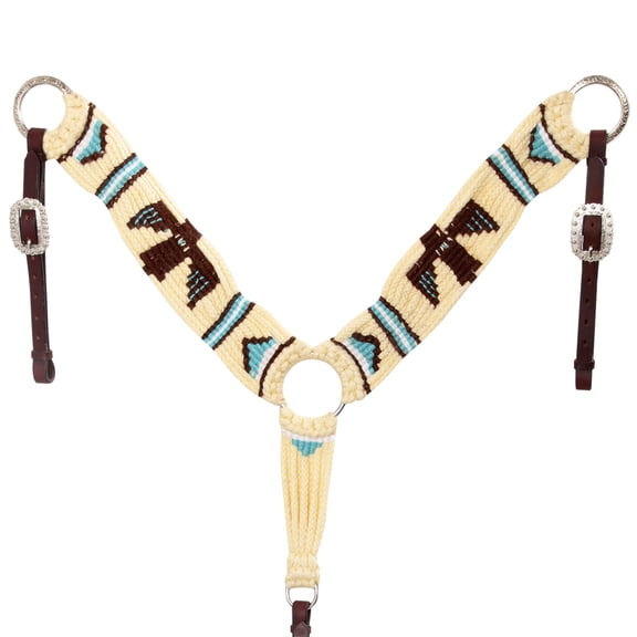 Hilason Horse 100% Wool Breast Collar Hand Woven Off White