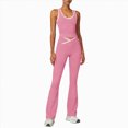 thumbnail image 5 of KPOPLK 2 Piece Workout Sets for Women High Waist Yoga Flare Legging with Color Block Sport Tank Tops for Athletic Gym Outfits Pink M, 5 of 8