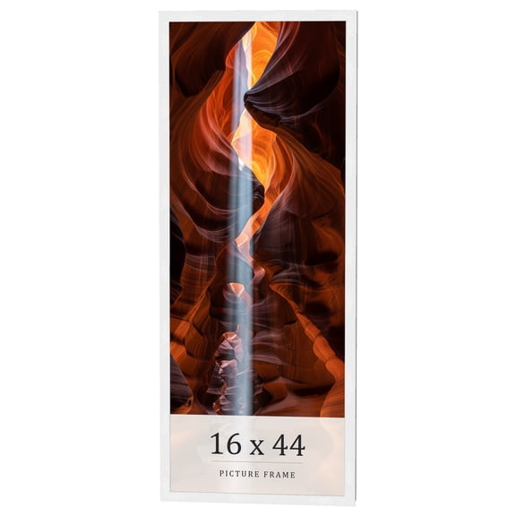 16x44 Frame White Real Wood Picture Frame Width 0.75 inches | Interior Frame Depth 0.5 inches |