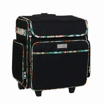 Collapsible Rolling Scrapbook  Featherweight Case, Black  Floral