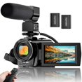thumbnail image 1 of ALSONE Cámara de vídeo YouTube Vlogging grabadora FHD 1080P 24.0MP 3.0 pulgadas 270 grados visualización de rotación 16X zoom digital con micrófono, control remoto y 2 baterías, 1 of 5