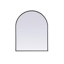 Elegant Decor Metal Frame Arch Mirror 33x42 Inch in Black