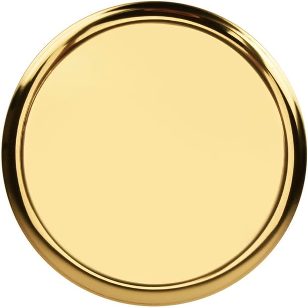 Bandeja de Servicio de Acero Inoxidable Durable, Redonda, Dorado, Sala de Estar de Comedor de Cocina, Portátil, Moderno