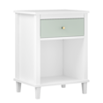 thumbnail image 5 of PAPROOS Nightstand with Drawer and Open Shelf, Small Bedside Table, Modern Night Stand End Table for Bedroom, Kids Room, Girls Room, Dorm, White+Green, 5 of 9