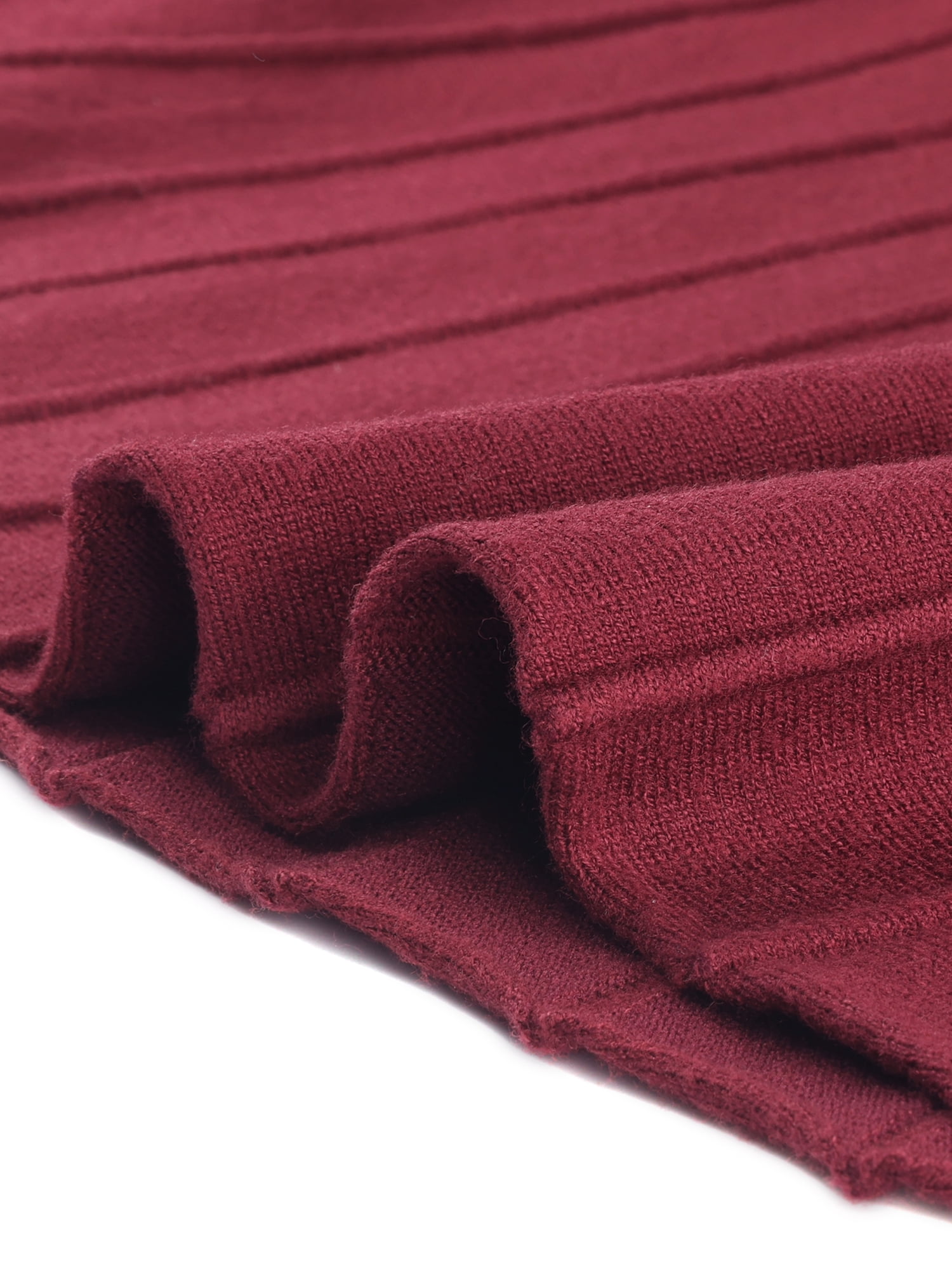 DARING DIVA V Neck Long Sleeve Tie Waist Pleated A-Line Midi Dress XL Wine Red