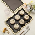 thumbnail image 2 of Efavormart 10 Pack | Elegant Black / Gold Rim Disposable Serving Trays, Heavy Duty 400 GSM Paper Rectangular Party Platters - 14"X10", 2 of 11