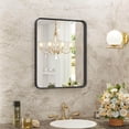 thumbnail image 2 of YANSHE Metal Framed Bathroom Mirror For Wall, 30"x22" Rounded Rectangle Mirror, High-definition Float Glass Bathroom Vanity Mirror, For Bedroom, Living Room, 2 of 8