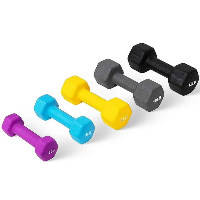 BalanceFrom Fitness Dumbbell Weight Set, 3-12 Pound with Stand for