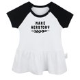 thumbnail image 1 of Make Herstory Funny Dresses For Baby, Newborn Babies Skirts, Infant Princess Dress, 0-24M Kids Graphic Clothes (Black Raglan Dresses, 18-24 Months), 1 of 5
