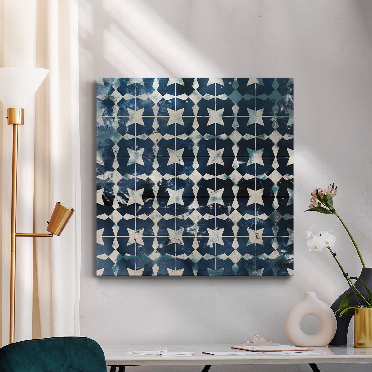 Wexford Home Tile-Dye I-Premium Gallery Wrapped Canvas, 10" x 10" - Ready to Hang