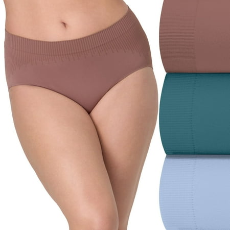 Bali Comfort Revolution 3-Pack Modern Seamless Brief Underwear DFMSB3 Color: Mocha Green Blue Size: 8