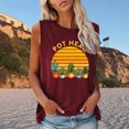 thumbnail image 2 of Débardeurs pour Femmes Col Rond Imprimé Tropical T-Shirts Sans Manches Été Décontracté Ample Gilet Pull Blouse d'Entraînement, 2 of 4