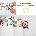 thumbnail image 5 of Boho Flowers No Hook Shower Curtain Waterproof,Bathroom Curtains with Snap in Liners and See Through Top Window,Watercolor Red Orange Floral Branch Leaf Hotel Style Bathtub Curtains Shower 72"Wx84"L, 5 of 8