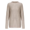 thumbnail image 5 of Retro Female Sweater Tops Women Loose Plus Size Round Neck Pullover Solid Color Knit Sweater, 5 of 5