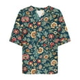 thumbnail image 5 of Jjayotai Women's Short Sleeve V-Neck T-Shirt, Casual Summer Athletic Top, T Shirts for Women, Lightweight Tops & Blouses, Button Down Shirts for Women Multicolor^21 S, 5 of 5