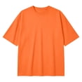thumbnail image 4 of FRSASU Men's Big and Tall Shirts Cotton Crew Neck Tops Short Sleeve Oversized Pullovers Casual Loose Tops Solid Color Tee Orange, 4 of 5