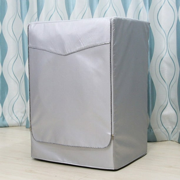Funda para lavadora y secadora Protección contra rasguños Resistente al polvo 60x85cm - Cierre con cremallera o correa en PICK Zip plateado - XL BLESIY Cubierta de la lavadora