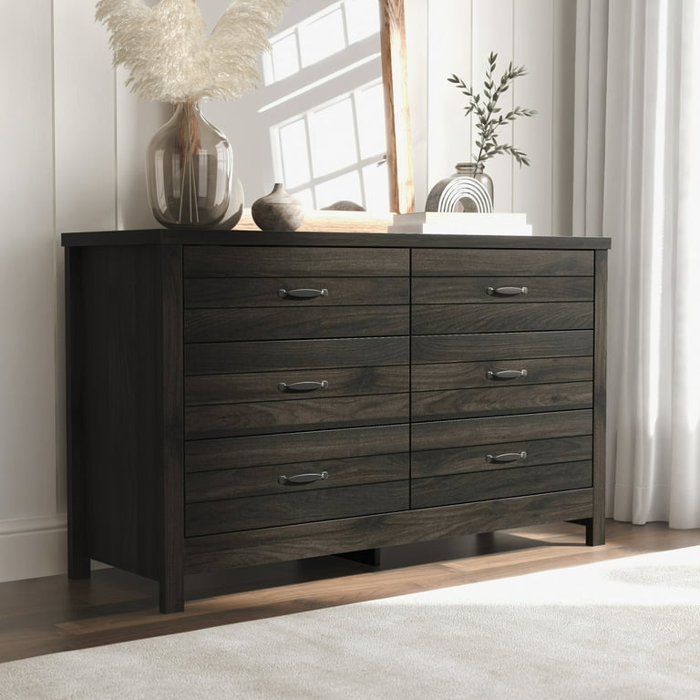 Lancaster Wood 6 Drawer Dresser, Espresso, by Hillsdale Living