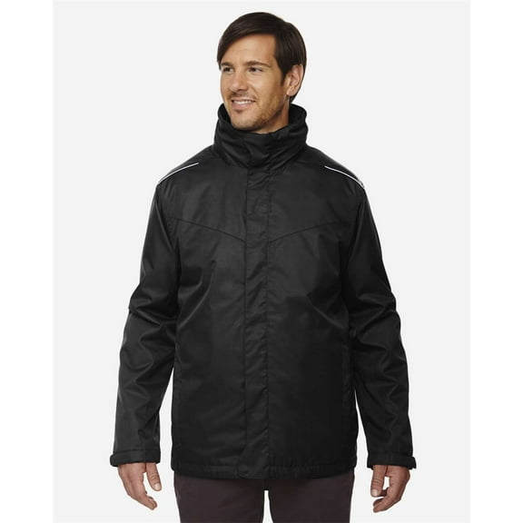 CORE365 88205T Men's Tall Region 3-in-1 Jacket with Fleece Liner-Black-3XLT