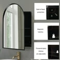 thumbnail image 4 of 24x36 Inch Bathroom Mirror Cabinet with Adjustable Glass Frame, Recessed Metal Framed Medicine Cabinet for Storage, Matte Black, 4 of 9
