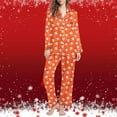 thumbnail image 4 of Lorytime Christmas Vacation Pjs Sets for Women Santa Claus Long Sleeved Collared Tops Elastic Waist Pants Festive Loungewear, 4 of 7
