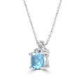 thumbnail image 2 of Gemistry Genuine Blue Topaz Gemstone 925 Sterling Silver Pendant Necklace with 18 Inch Cable Chain, 2 of 3