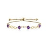 Gem Stone King 18K Yellow Gold Plated Silver Keren Hanan Infinity Tennis Link Bracelet Set with Purple Amethyst and Forever Classic Created Moissanite Very Light (IJK) 1.96cttw from Charles & Colvard